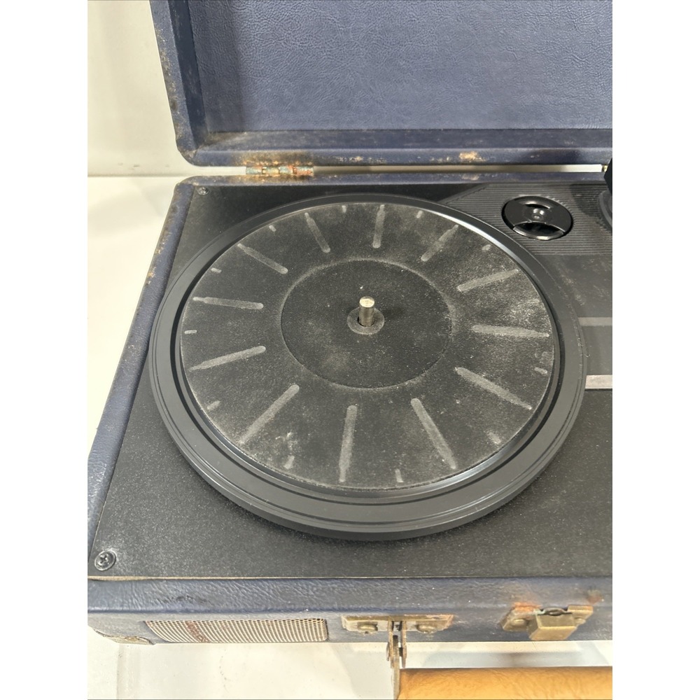 Crosley Cruiser Deluxe 3-Speed Portable Bluetooth Record Player – Blue – Untest - Picture 2 of 7